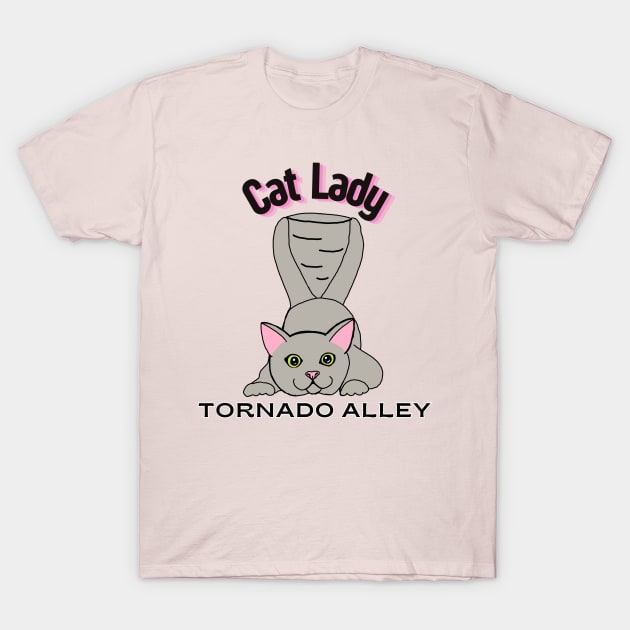 Cat Lady Tornado Alley T-Shirt by Snobunyluv